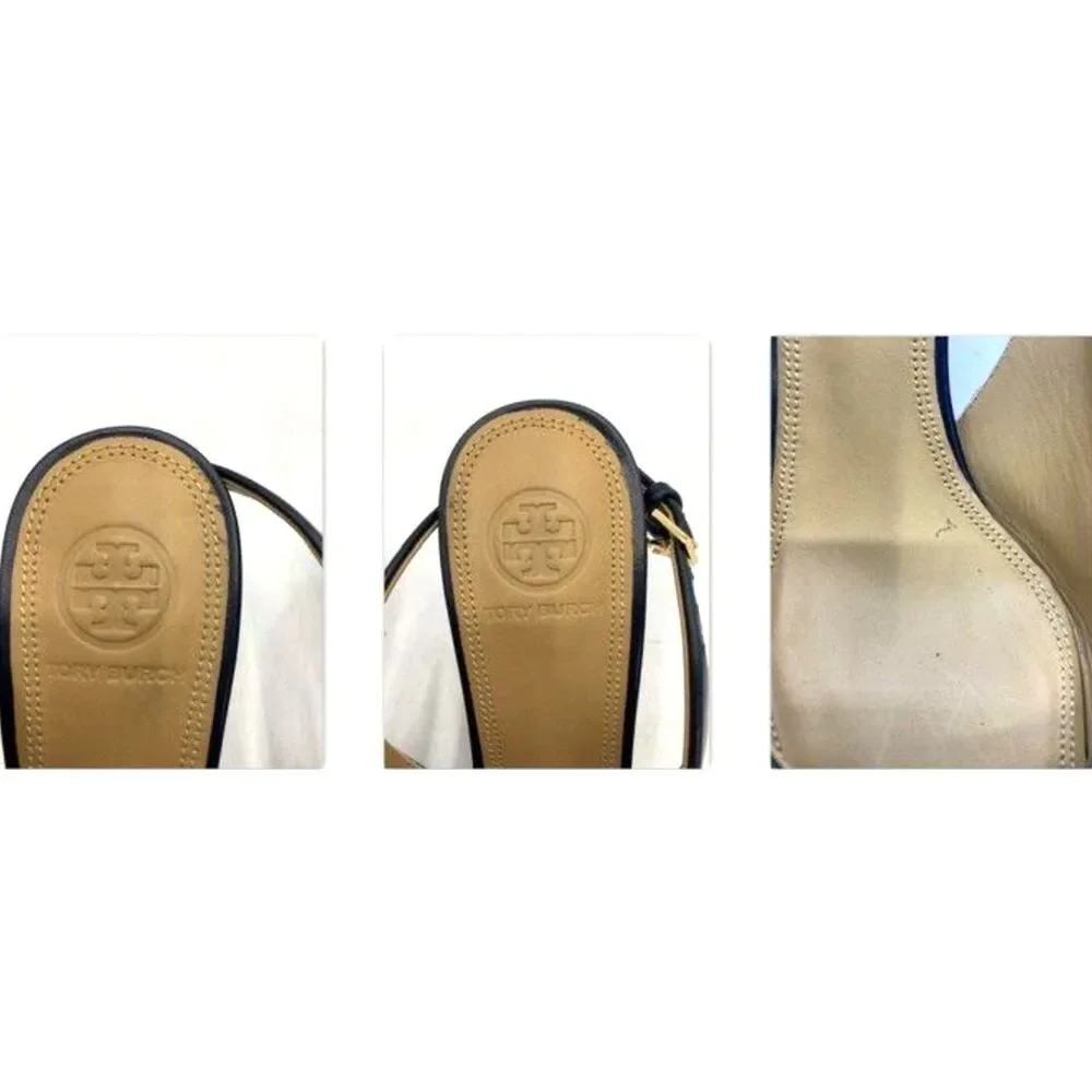 Tory Burch Navy & Blue Colorblock Penelope Cap-Toe Heels Size 7.5 With COA